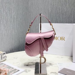 디올 새틴 미니 새들백 M447S 보라