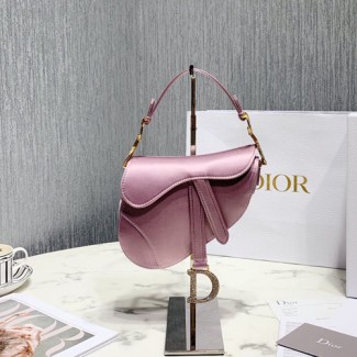 디올 새틴 미니 새들백 M447S 보라