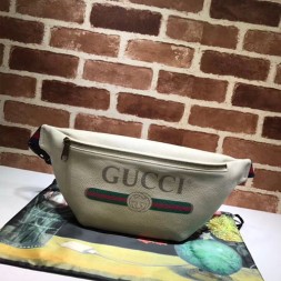 구찌 로고 미듐 벨트백 493869 화이트