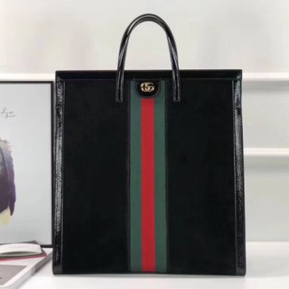 구찌 18FW 오피디아 토트백 524536 스웨이드 블랙