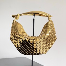 보테가 사르딘 탑 핸들 백 716082 골드