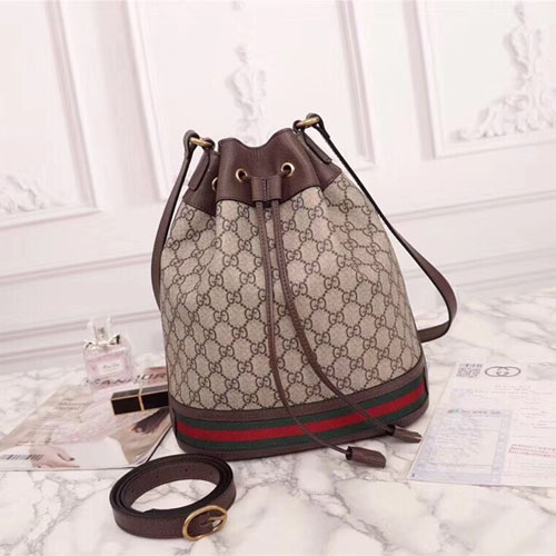 구찌 오피디아 GG 캔버스 버킷백 540457 브라운