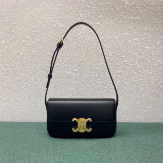 셀린느 트리오페 숄더백 194142 가죽 블랙