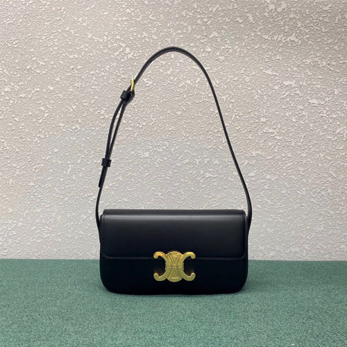 셀린느 트리오페 숄더백 194142 가죽 블랙