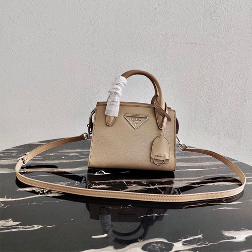 프라다 사피아노 모노크롬 지퍼 토트백 1BA269 베이지