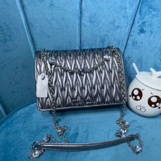 미우미우 마테라쎄 나파 가죽 미니 백 5BP065 실버