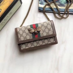 구찌 신상 퀸 마가렛  미니 체인 숄더백 476079 브라운