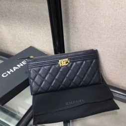 샤넬 스몰 포켓 클러치 A84107 캐비어 블랙 금장