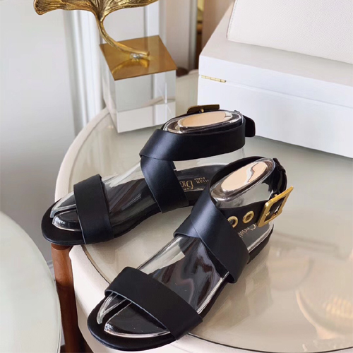 디올 송아지 가죽 D-DIOR 샌들 KCQ182 블랙