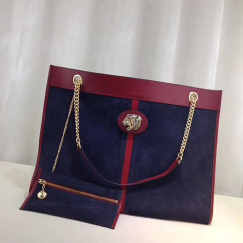 구찌 타이거 헤드 라지 토트백 537219 네이비