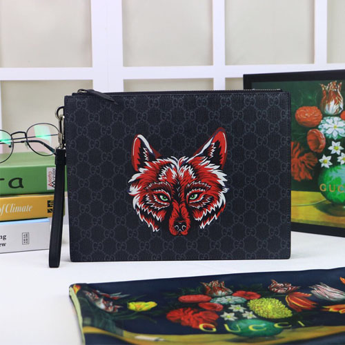 구찌 GG 수프림 울프 클러치백 547084