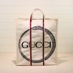 구찌 우로보로스 프린트 캔버스 토트백 484690