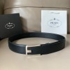 프라다 남성용 신상 벨트 PD-6112  블랙  은장