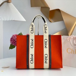 끌로에 우디백 F37053 펠트 라지 오렌지